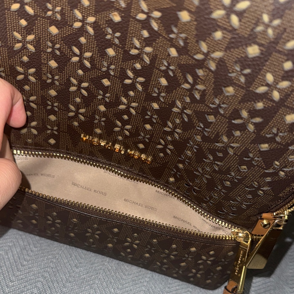 Michael Kors Dark Brown Backpack with Gold Accents - Picture 6 of 8